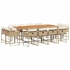 Image de vidaXL Salon de jardin 13 pièces avec coussins Beige Poly Rattan