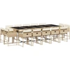 Image de vidaXL Salon de jardin 15 pièces avec coussins Beige Poly Rattan