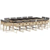Image de vidaXL Ensemble de jardin 15 pièces avec coussins Mélange beige Poly rotin