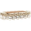 Image de vidaXL Salon de jardin 15 pièces avec coussins Beige Poly Rattan