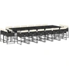 Image de vidaXL Ensemble de jardin 17 pièces avec coussins Noir Poly Rattan