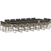 Image de vidaXL Ensemble de jardin 17 pièces avec coussins Gris Poly rotin