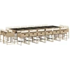 Image de vidaXL Ensemble de jardin 17 pièces avec coussins Beige Poly Rattan