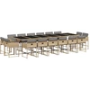 Image de vidaXL Ensemble de jardin 17 pièces avec coussins Mélange beige Poly rotin