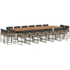 Image de vidaXL Ensemble de jardin 17 pièces avec coussins Gris Poly rotin