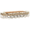 Image de vidaXL Ensemble de jardin 17 pièces avec coussins Beige Poly Rattan