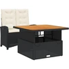Image de vidaXL Ensemble de jardin 2 pièces avec coussins Noir Poly Rattan