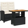 Image de vidaXL Ensemble de jardin 2 pièces avec coussins Noir Poly Rattan