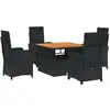 Image de vidaXL Ensemble de jardin 5 pièces avec coussins Noir Poly Rattan