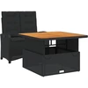 Image de vidaXL Ensemble de jardin 2 pièces avec coussins Noir Poly Rattan