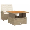 Image de vidaXL Ensemble de jardin 2 pièces avec coussins Beige Poly Rattan