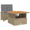 Image de vidaXL Ensemble de jardin 2 pièces avec coussins Beige Poly Rattan
