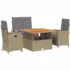 Image de vidaXL Salon de jardin 4 pièces avec coussins Beige Poly Rattan