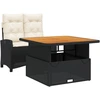 Image de vidaXL Ensemble de jardin 2 pièces avec coussins Noir Poly Rattan