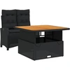Image de vidaXL Ensemble de jardin 2 pièces avec coussins Noir Poly Rattan