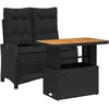Image de vidaXL Ensemble de jardin 2 pièces avec coussins Noir Poly Rattan