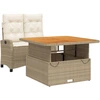 Image de vidaXL Ensemble de jardin 2 pièces avec coussins Beige Poly Rattan