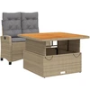 Image de vidaXL Ensemble de jardin 2 pièces avec coussins Beige Poly Rattan