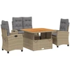 Image de vidaXL Salon de jardin 4 pi ¨ces avec coussins Beige Poly Rattan