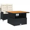 Image de vidaXL Ensemble de jardin 2 pièces avec coussins Noir Poly Rattan