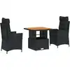 Image de vidaXL Ensemble de jardin 3 pièces avec coussins Noir Poly Rattan