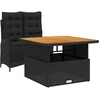 Image de vidaXL Ensemble de jardin 2 pièces avec coussins Noir Poly Rattan