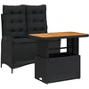 Image de vidaXL Ensemble de jardin 2 pi ¨ces avec coussins Noir Poly Rattan