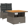 Image de vidaXL Ensemble de jardin 2 pièces avec coussins Gris Poly rotin