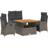 Image de vidaXL Ensemble de jardin 4 pièces avec coussins Gris Poly rotin
