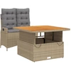 Image de vidaXL Ensemble de jardin 2 pi ¨ces avec coussins Beige Poly Rattan