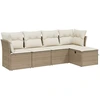 Image de vidaXL Ensemble de salon de jardin 5 pièces avec coussins Beige Poly Rattan