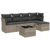 Image de vidaXL Ensemble de salon de jardin 6 pièces avec coussins gris clair Poly rotin