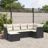 Image de vidaXL Ensemble de salon de jardin 6 pièces avec coussins noir poly rotin