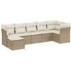 Image de vidaXL Ensemble de salon de jardin 7 pièces avec coussins Beige Poly Rattan