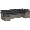 Image de vidaXL Ensemble de salon de jardin 7 pièces avec coussins gris clair Poly rotin