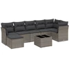 Image de vidaXL Ensemble de jardin canapé 8 pièces avec coussins gris clair Poly rotin