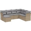 Image de vidaXL Ensemble de salon de jardin 7 pièces avec coussins Beige Poly Rattan