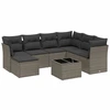 Image de vidaXL Ensemble de jardin canapé 8 pièces avec coussins gris clair Poly rotin