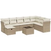 Image de vidaXL Ensemble de salon de jardin 9 pièces avec coussins beige Poly rotin