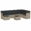 Image de vidaXL Ensemble de salon de jardin 9 pièces avec coussins gris clair Poly rotin