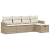 Image de vidaXL Ensemble de salon de jardin 5 pièces avec coussins Beige Poly Rattan