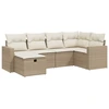 Image de vidaXL Ensemble de salon de jardin 6 pièces avec coussins Beige Poly Rattan