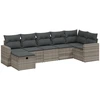 Image de vidaXL Ensemble de salon de jardin 7 pièces avec coussins gris clair Poly rotin