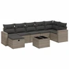 Image de vidaXL Ensemble de jardin canapé 8 pièces avec coussins Gris Poly rotin