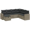 Image de vidaXL Ensemble de salon de jardin 7 pièces avec coussins gris clair Poly rotin