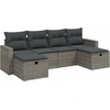 Image de vidaXL Ensemble de salon de jardin 6 pièces avec coussins Gris Poly rotin