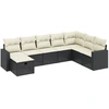 Image de vidaXL Ensemble de jardin canapé 8 pièces avec coussins noir poly rotin