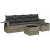 Image de vidaXL Ensemble de salon de jardin 6 pièces avec coussins gris clair Poly rotin
