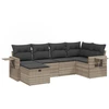 Image de vidaXL Ensemble de salon de jardin 6 pièces avec coussins gris clair Poly rotin