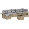 Image de vidaXL Ensemble de jardin canapé 8 pièces avec coussins Beige Poly Rattan
